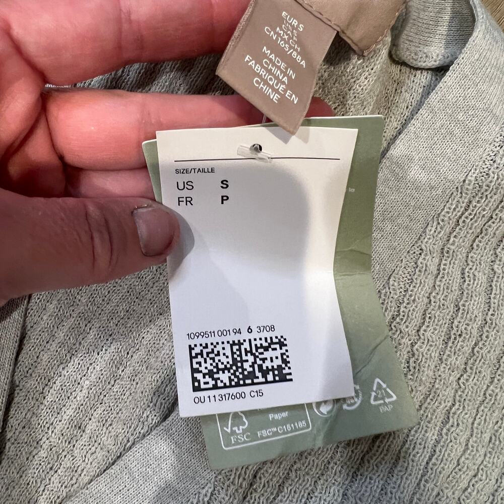 H&M Women's Long Cardigan Size S In Light Grey-Green - Picture 11 of 13